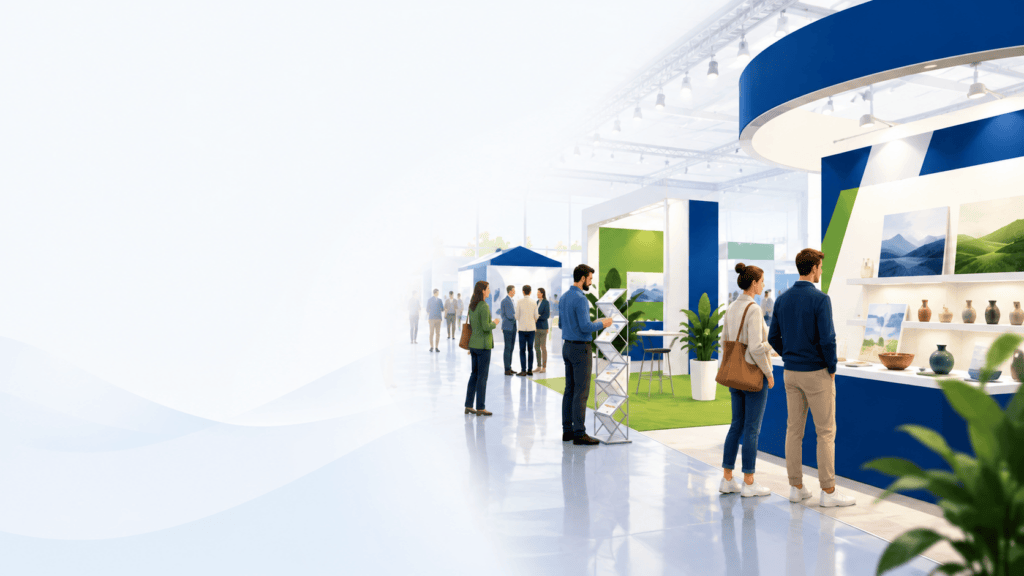 Besucher bei einer Messe und Ausstellung