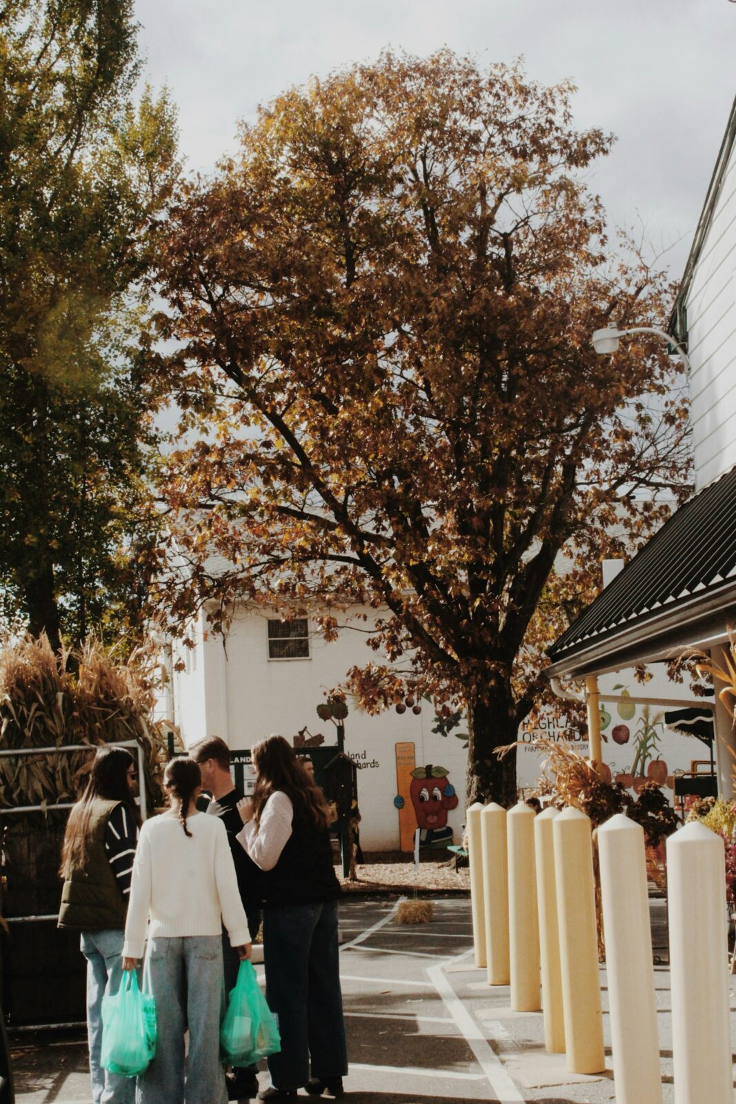 Menschen bei einem herbstlichen Marktbesuch als Symbolbild für das Erntedankfest Urdenbach